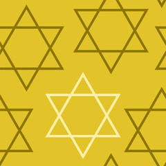 Gold Pentagram seamless Japanese pattern