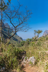 Fototapeta na wymiar path of Doi Luang Chiang Dao Mountain Landscape, Chiang Mai, Thailand.