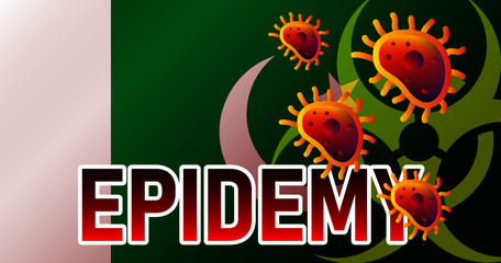 Virus attack on Pakistan  viruses or bacteria threat, medical industry concept