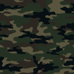  Green camouflage seamless army background. Military texture. Vector © Sanvel