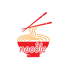 Noodle Ramen Restaurant Logo Design Vector. 