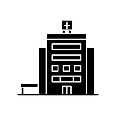 Hospital black glyph icon