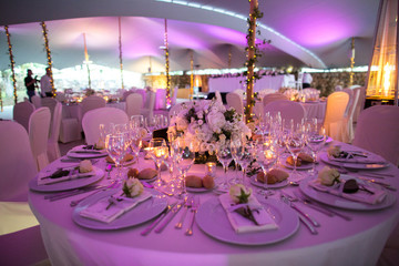 beautiful luxury arrangement on wedding table