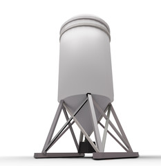 3D Illustration of a silo - 3D rendering of a construction object holding building material © Veniamin