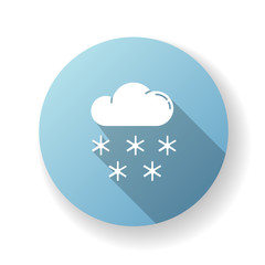 Snow blue flat design long shadow glyph icon