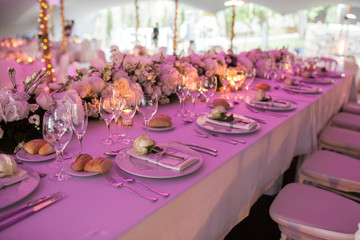 beautiful luxury arrangement on wedding table