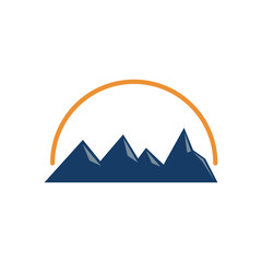 mountain logo template design vector icon illustration