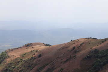 mountain landscape with fog