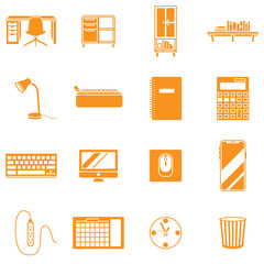home office - solid icon set