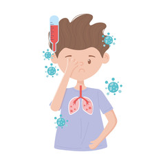 covid 19 quarantine, sad boy fever infected pandemic