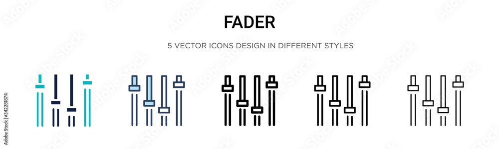 Poster fader icon in filled, thin line, outline and stroke style. vector illustration of two colored and bl