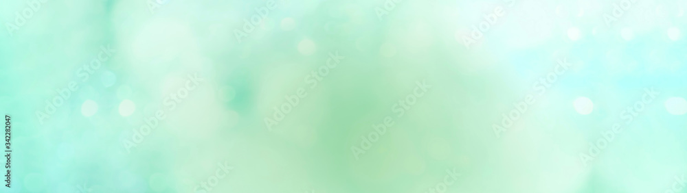 Wall mural spring background - abstract green blue background with bokeh