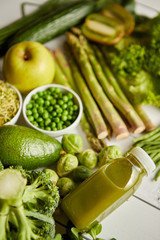 Green antioxidant organic vegetables, fruits and herbs