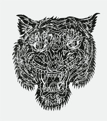 Fototapeta premium Tattoo tribal tiger graphic design vector art
