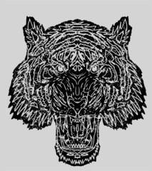 Fototapeta premium Tattoo tribal tiger graphic design vector art