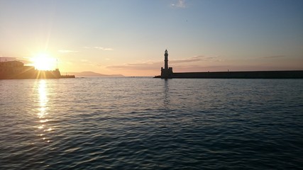 Fototapeta na wymiar Chania lighthouse
