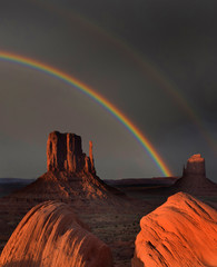 Rainbow over monument Valley, Arizona