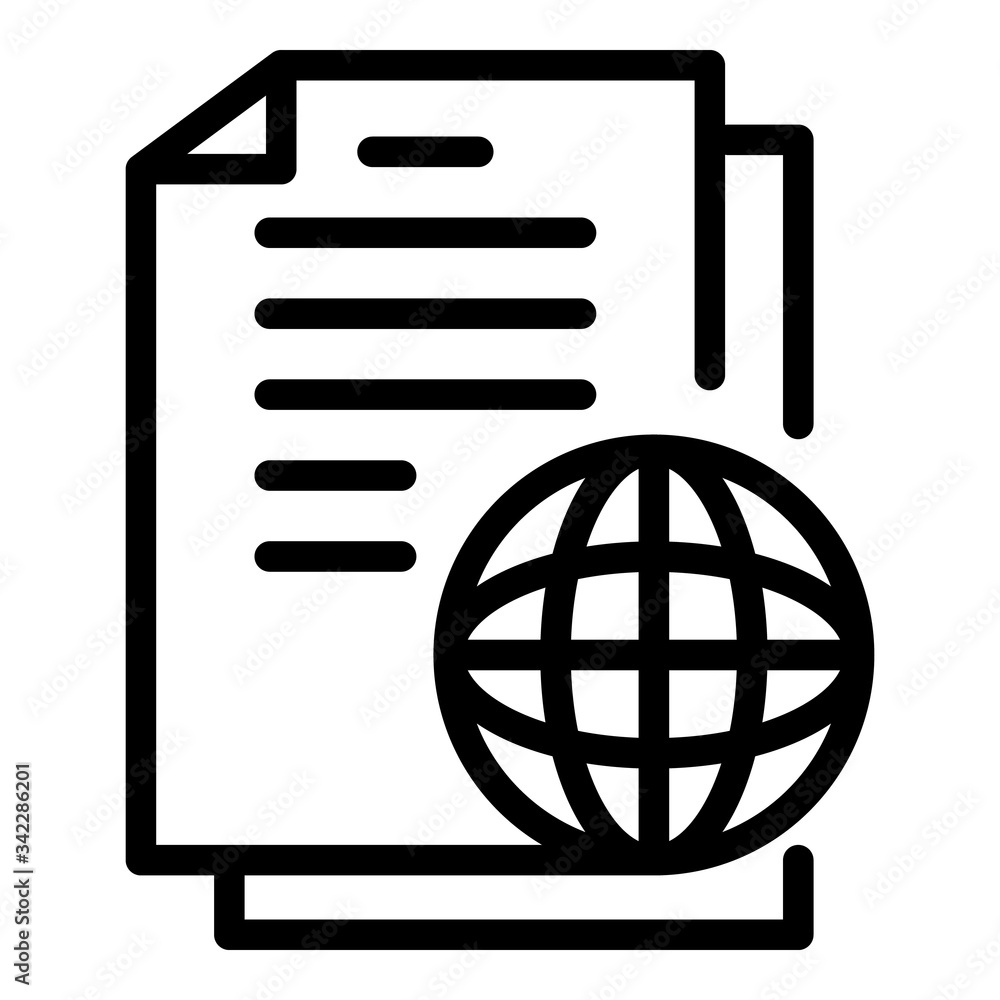 Poster documents and gobe icon. outline documents and gobe vector icon for web design isolated on white bac