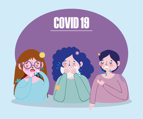 covid 19 coronavirus, sick people symptom cough infected