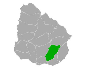 Karte von Lavalleja in Uruguay