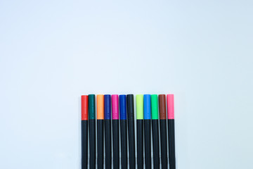 Obraz premium Colored pencils on white background