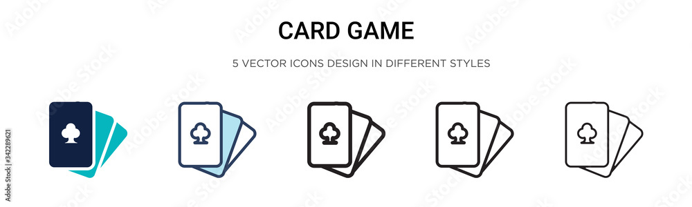Poster card game icon in filled, thin line, outline and stroke style. vector illustration of two colored an