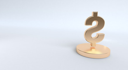 Dollar Sign icon geometrical abstract background, Stylish trendy illustration. 3d render.