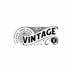 Lettering Vintage Retro Hipster logo design template, perfect logo for restaurant, cafe, barbershop, clothing company and other industries.