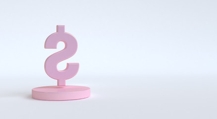 Dollar Sign icon geometrical abstract background, Stylish trendy illustration. 3d render.