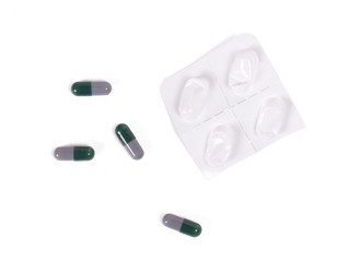 Pills isolated on white background