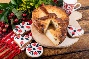 Cozonac or Kozunak is a special sweet leavened bread, Romania and Bulgaria. Martisor, 1 Martie, 1st of March, 8th of March, Woman's Day, Mother's Day, Martenitsa and Baba Marta celebration