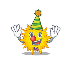 cartoon character design concept of cute clown mycoplasma