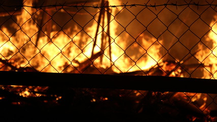 Fire outside the fence