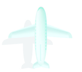 airplane plane icon fly 3D travel symbol flight traveling isolated on white background with drop shadow