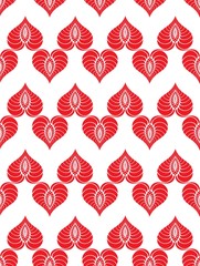 Scarlet abstract hearts on a white background. vertical cover. A4. seamless monochrome pattern. Doodle style. bright print, template.
