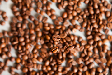 selective focus of coffee beans