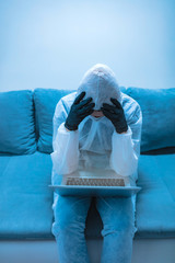 Self-isolation and working from home, prevention, hysteria, fear of viruses and diseases.