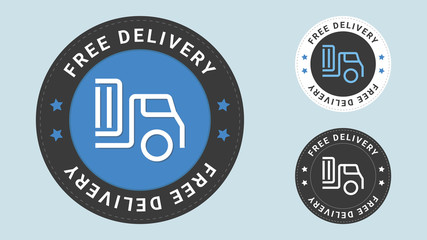 Free delivery stamp vector illustration. Vector certificate icon. Vector combination for certificate in flat style.