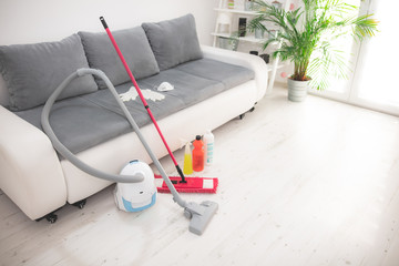 Home, apartment and room sterilization / decontamination, cleaning, vacuuming with vacuum cleaner...