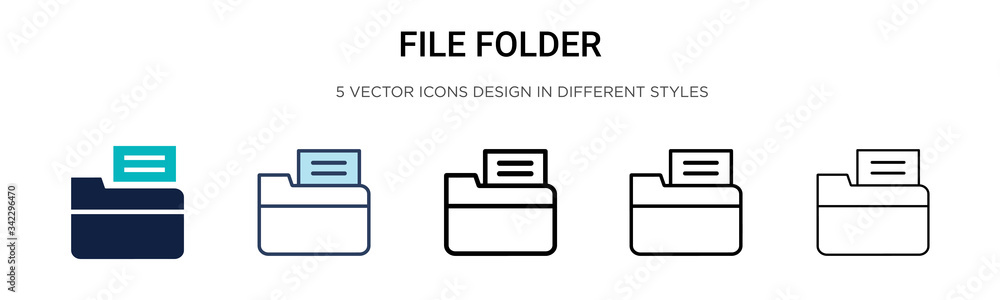 Poster file folder icon in filled, thin line, outline and stroke style. vector illustration of two colored 