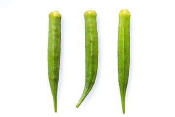 Hibiscus sabdariffa, roselle or okra isolated on white background (Called : Lady's Finger)