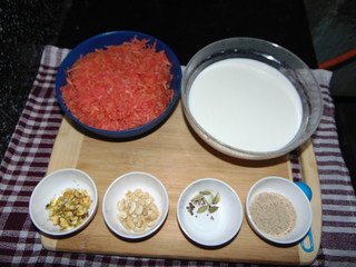 Preparation of Indian sweet dish carrot sweet