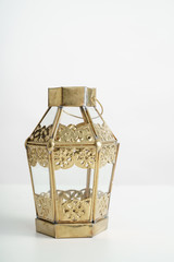 Ramadan lantern with beautiful pattern over white background