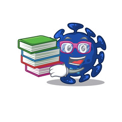 A diligent student in streptococcus mascot design concept with books