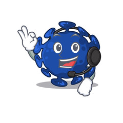 A gorgeous streptococcus mascot character concept wearing headphone