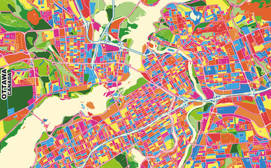 Obraz premium Ottawa, Ontario, Canada, colorful vector map