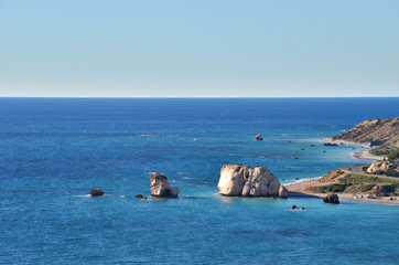 Rock of Aphrodite in the Island of Cyprus.