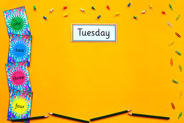 Tuesday learning flatlay.