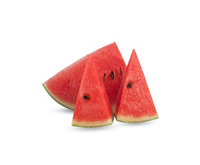 red watermelon slices isolated on a white