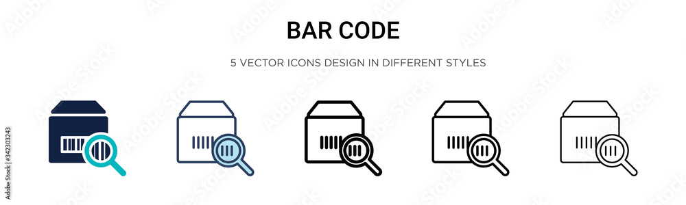 Poster bar code icon in filled, thin line, outline and stroke style. vector illustration of two colored and